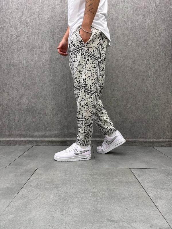 Beli Lastikli Aztek Desenli Bohem Baggy  Pantolon