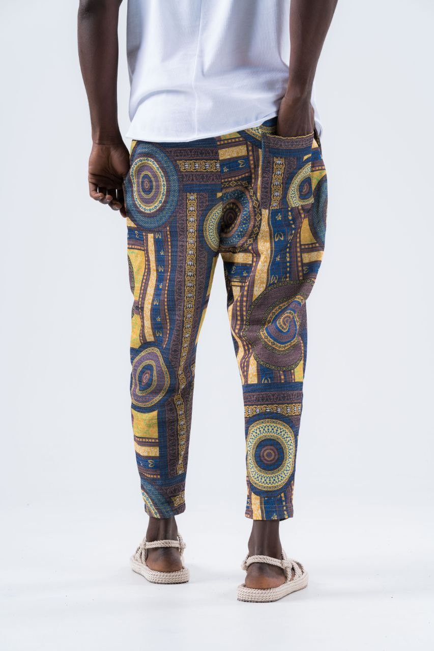Beli Lastikli Desenli Baggy Pantolon