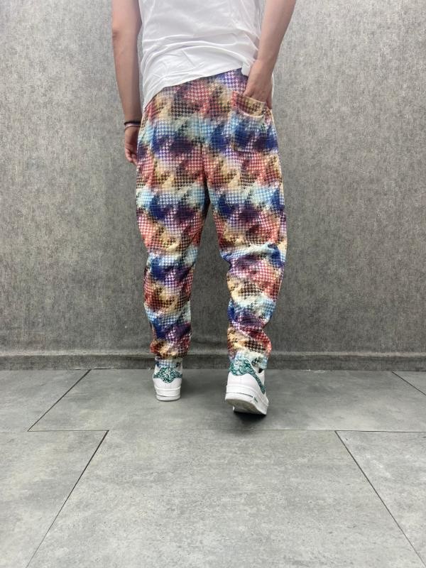 Beli Lastikli Bohem Baggy Desenli Pantolon