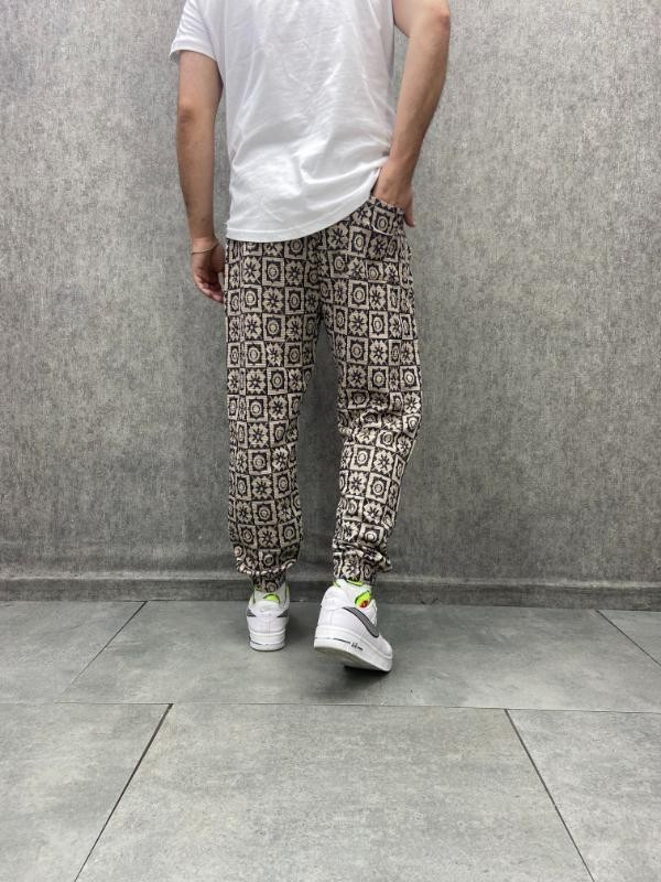 Bel ve Paça Lastikli Desenli Jogger