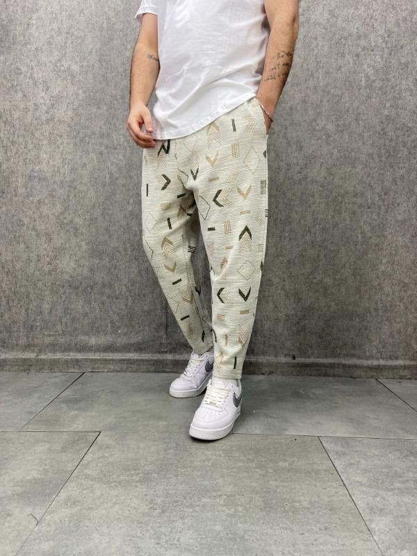 Beli Lastikli Desenli  Baggy Pantolon