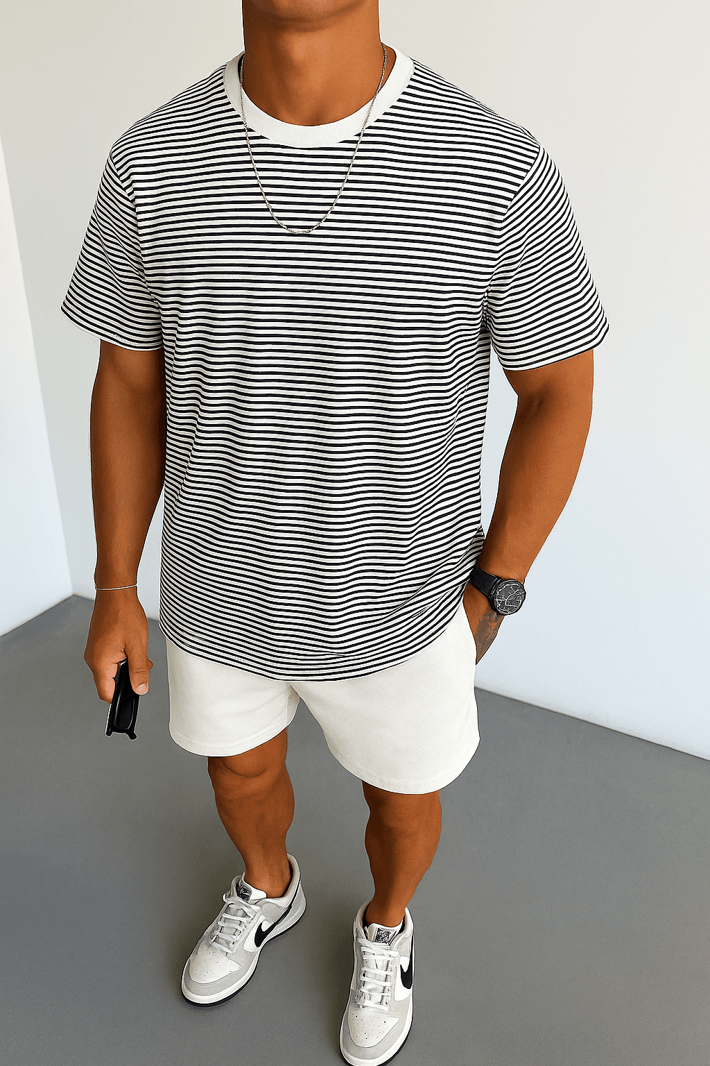 Oversize Çizgili Triko