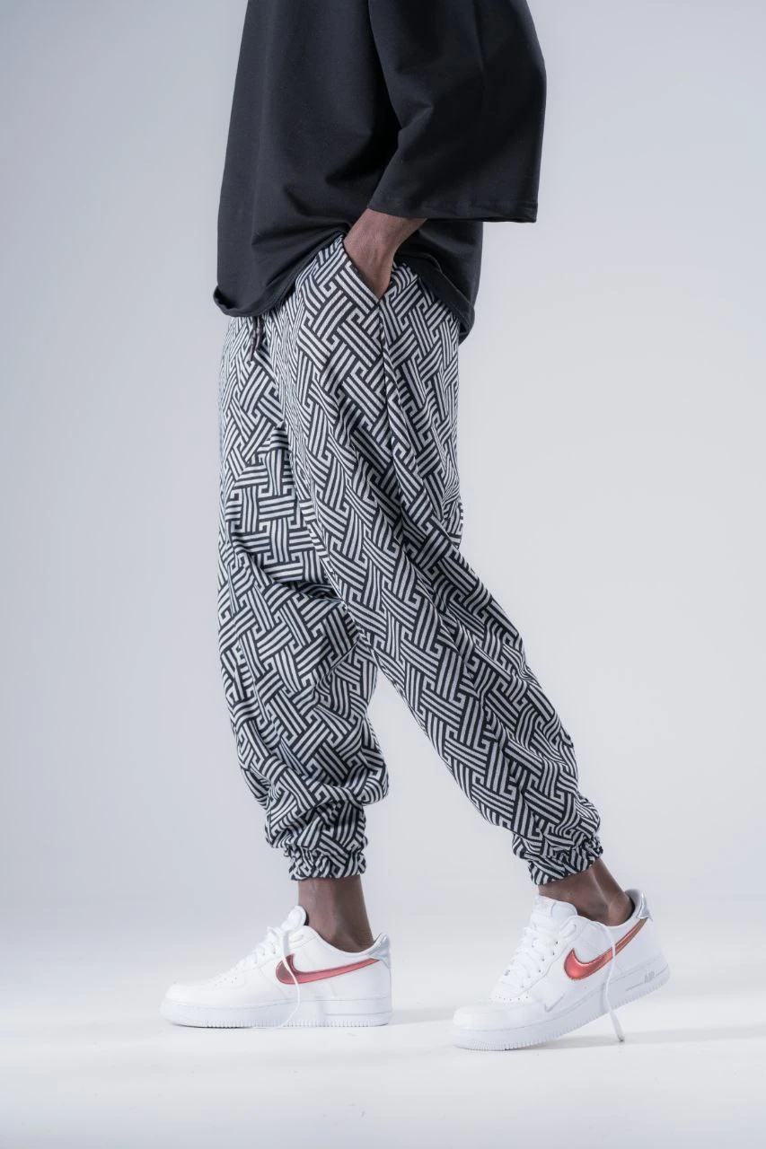  Beli Lastikli Desenli  Şalvar