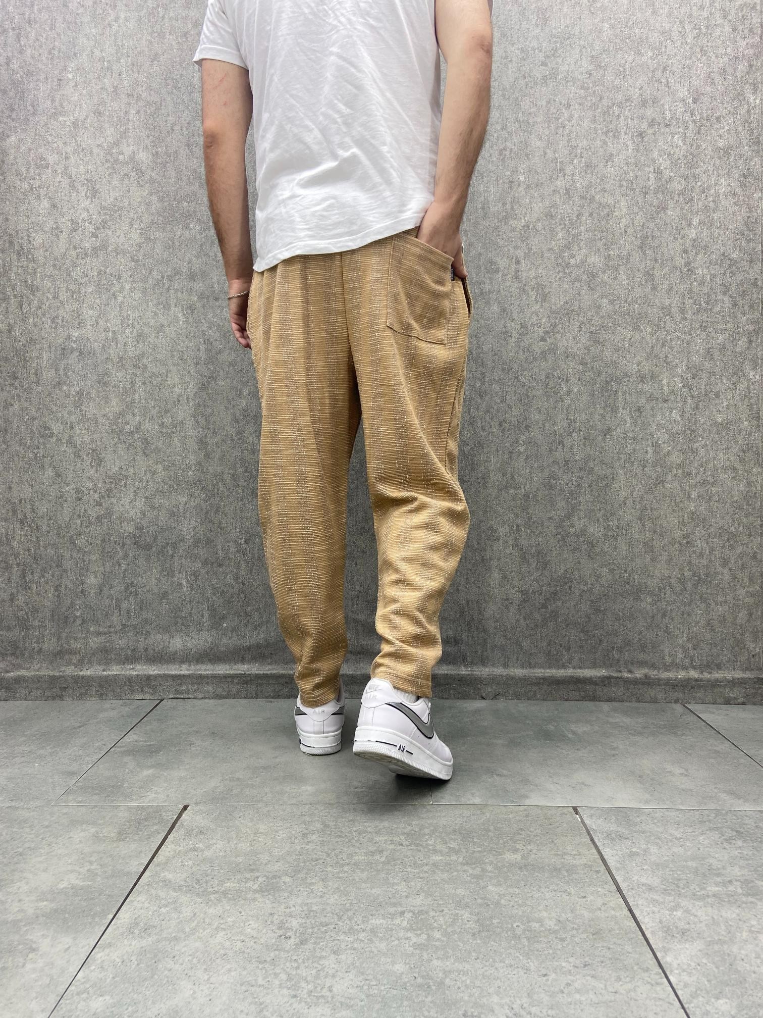 Beli Lastikli Desenli Baggy Pantolon