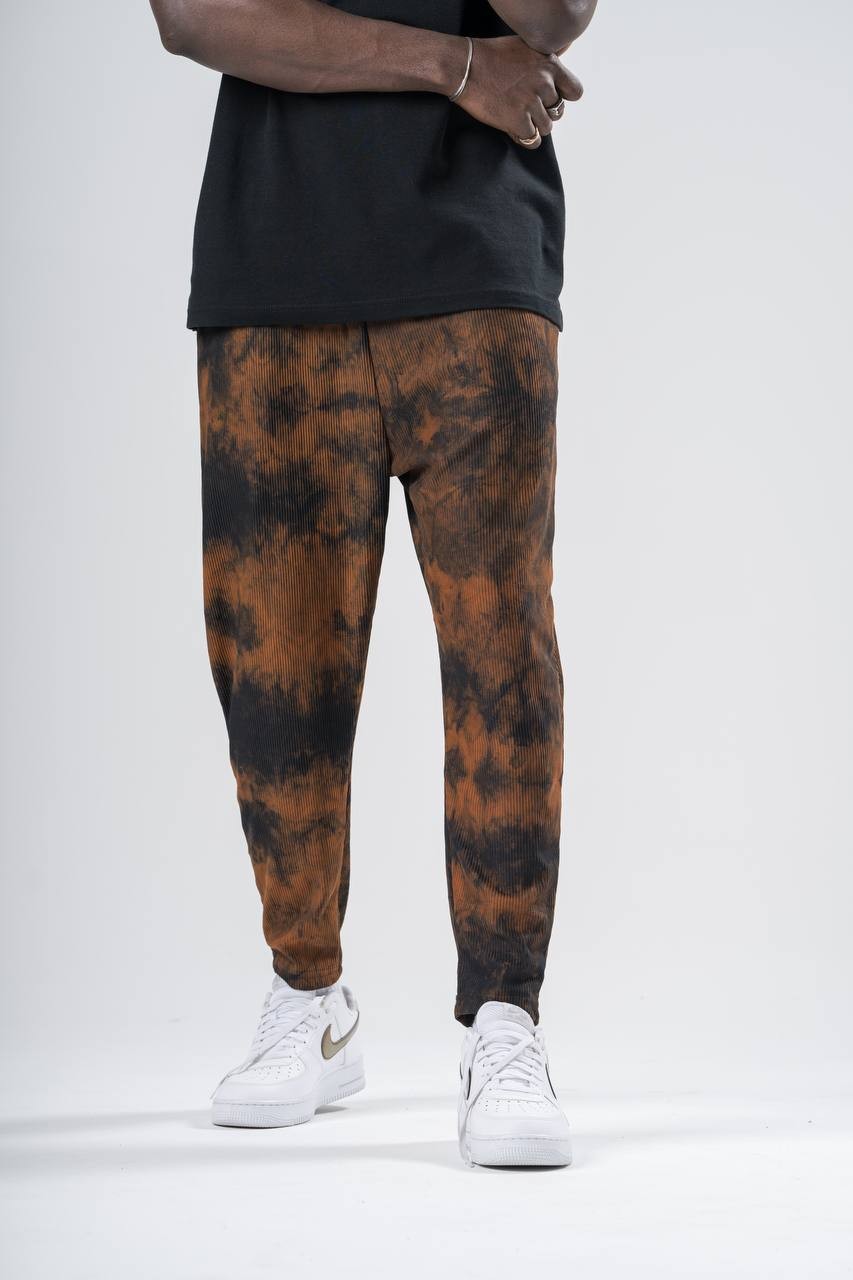 Batik Yıkamalı Beli Lastikli Baggy Pantolon