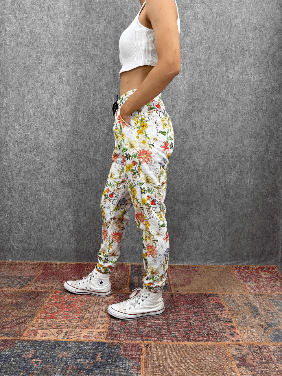 Bel ve Paça Lastikli Desenli Jogger