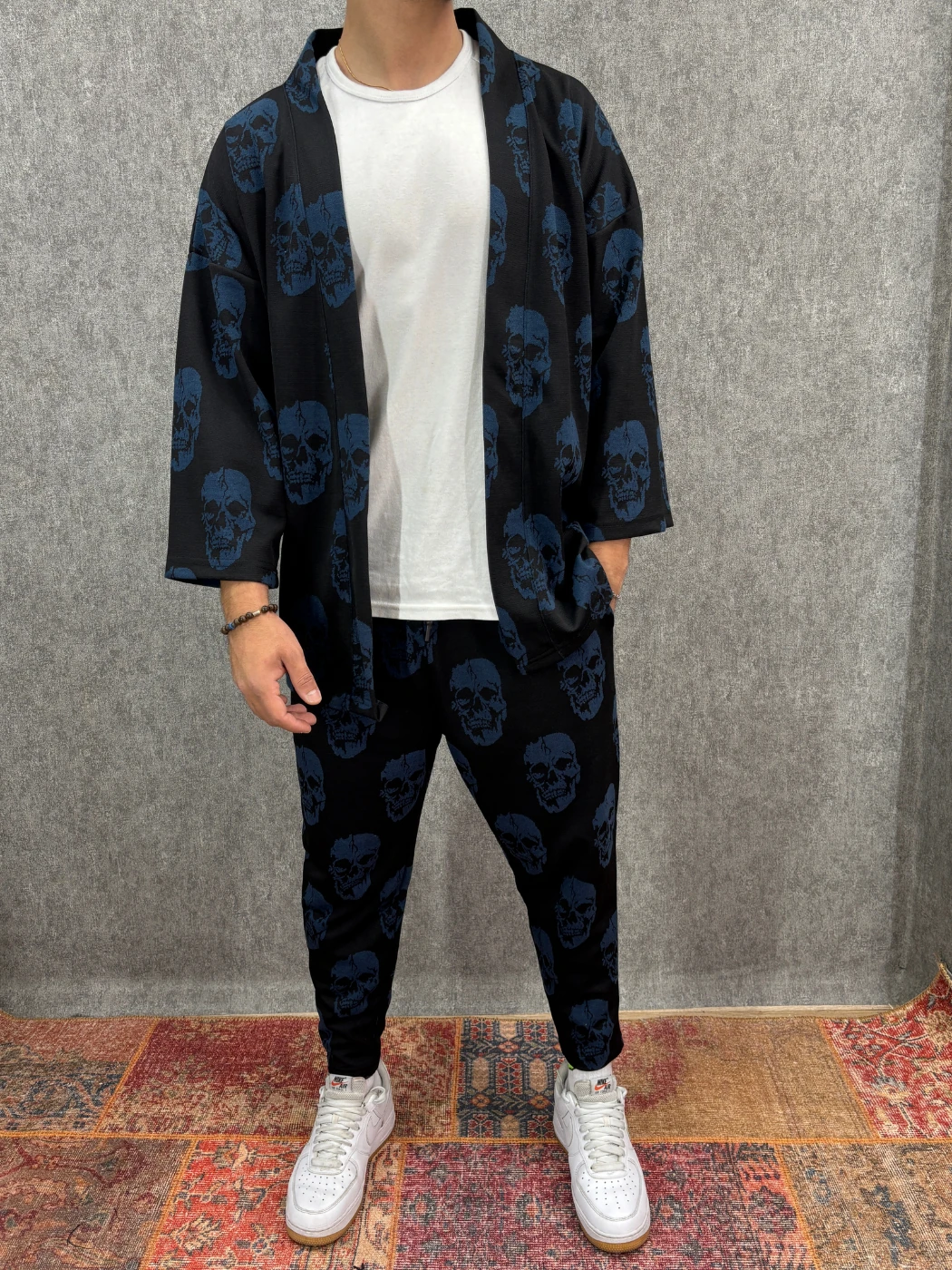 Fakir Kol Desenli Kimono Takım