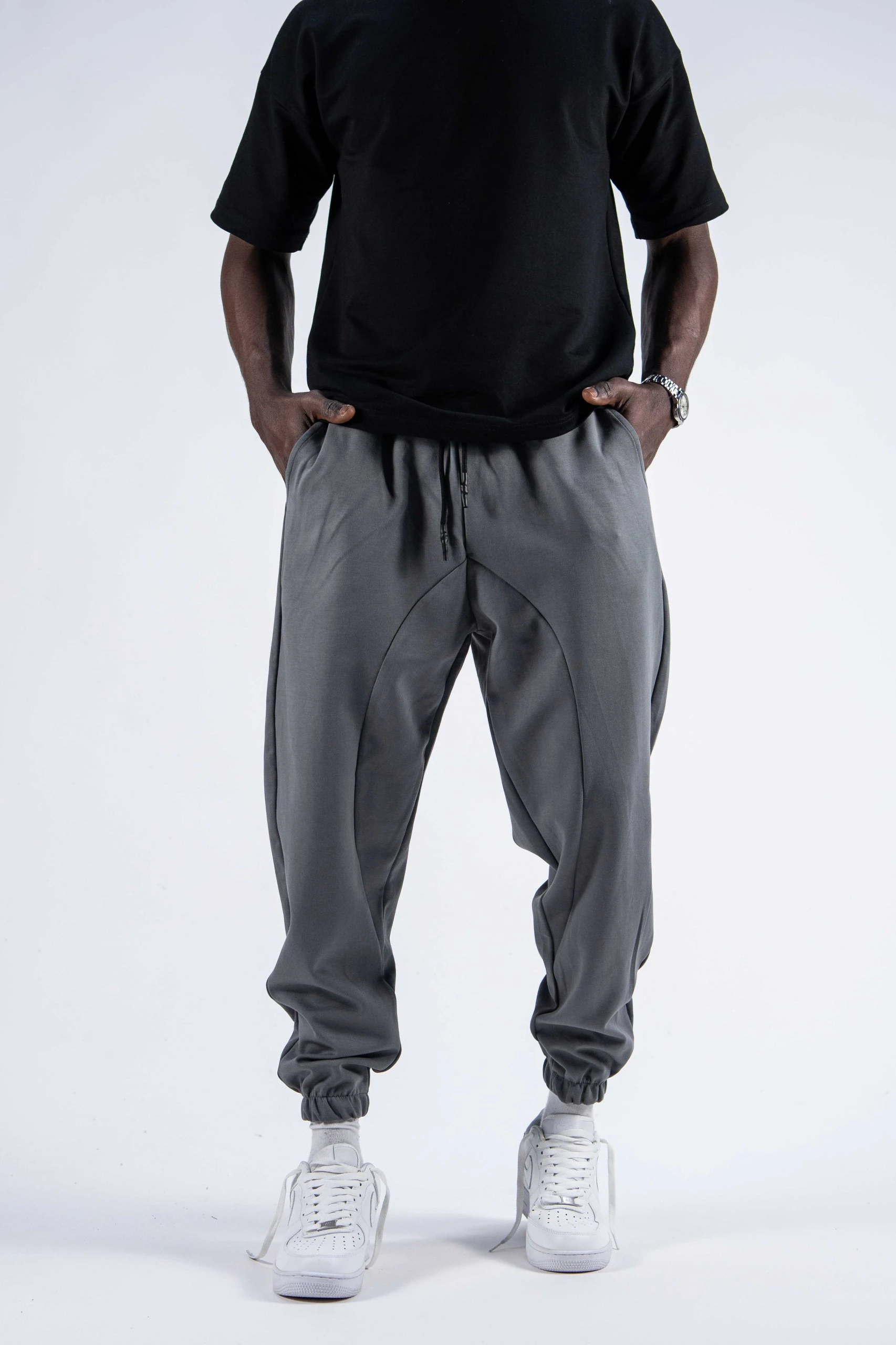 Beli Lastikli Parçalı Füme Jogger