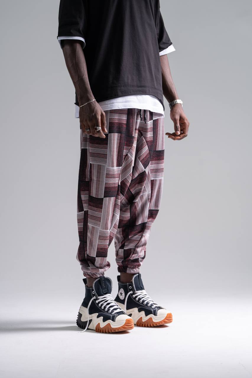  Beli Lastikli Desenli  Şalvar