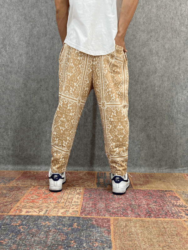 Beli Lastikli Pamuklu Bohem Baggy Pantolon