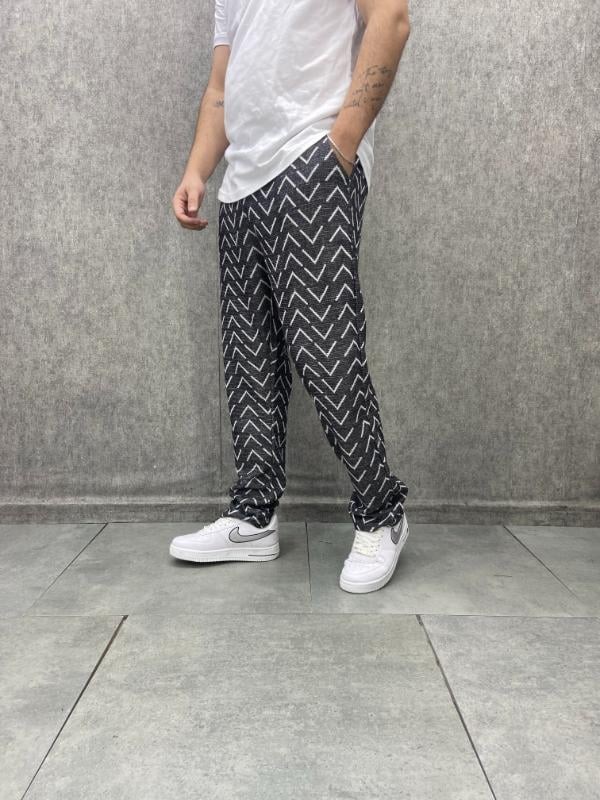 Beli Lastikli Desenli  Bohem Pantolon