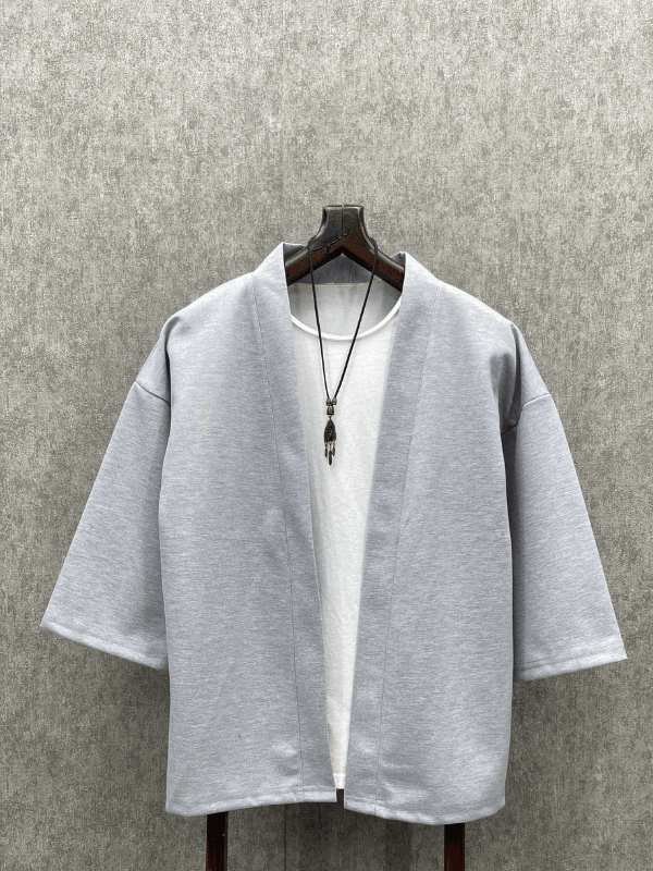 Oversize Bohem Gri Kimono