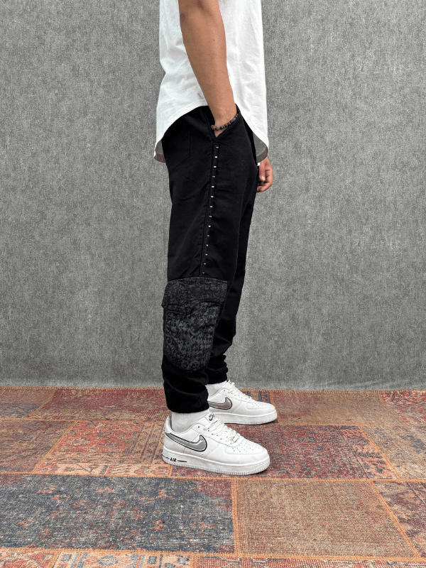 Beli Lastikli Cep Detaylı Siyah Jogger
