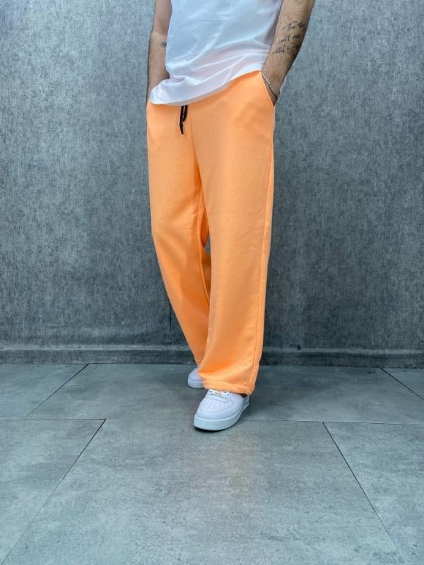 Bel ve Paça Ayarlanabilir  Lastikli Turuncu Baggy  Pantolon