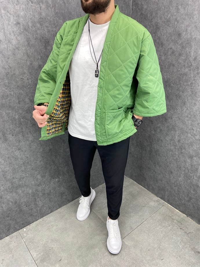 Oversize Fakir Kol  Astarlı Kapitone  Kimono