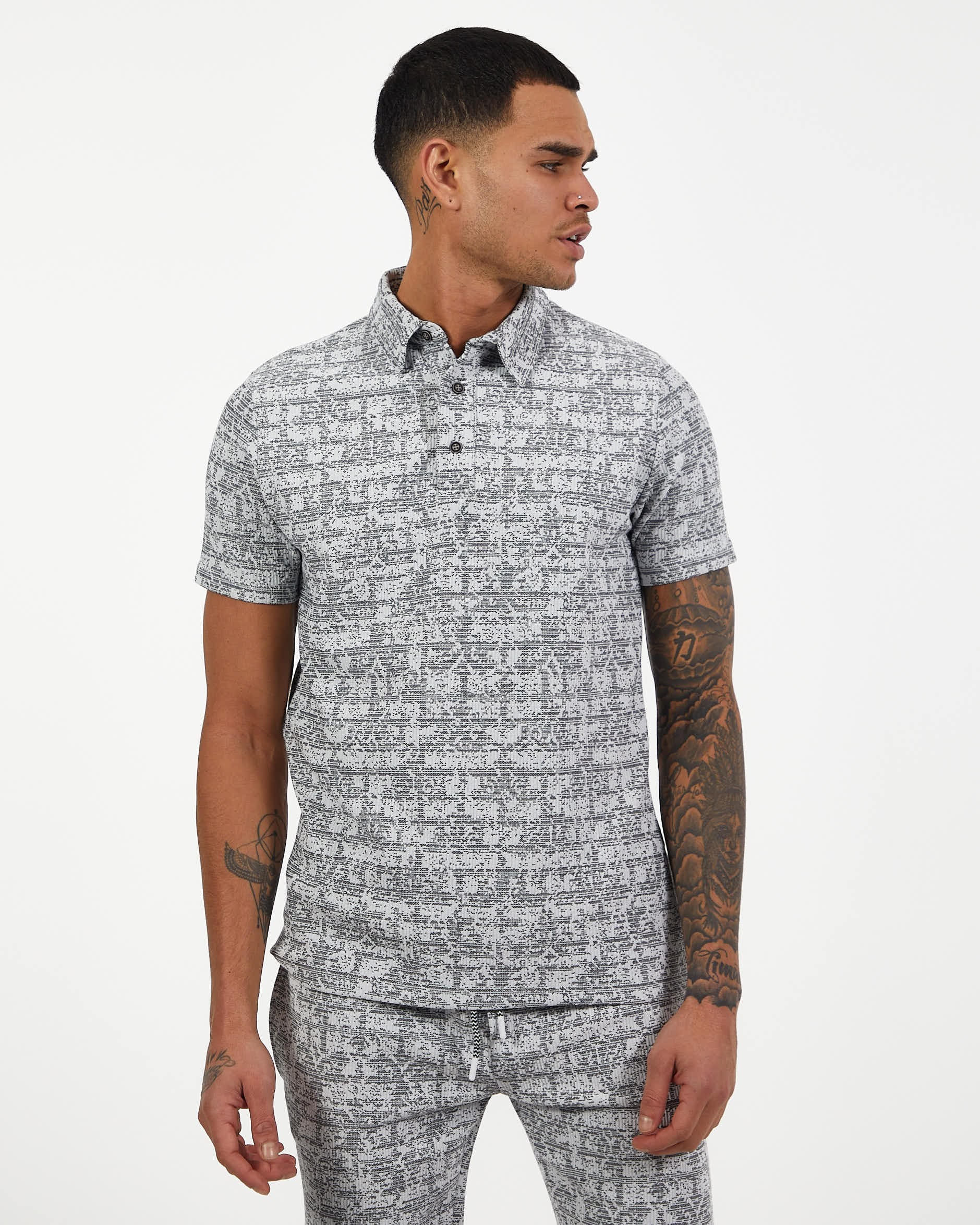 Regular Desenli Polo Yaka Tshirt