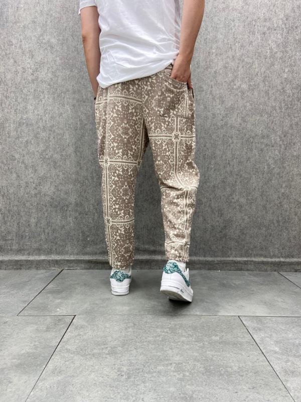 Beli Lastikli Aztek Desenli Bohem Baggy  Pantolon