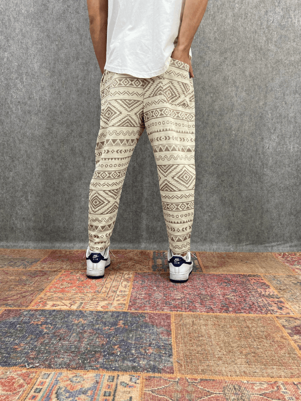 Beli Lastikli Desenli Bohem Baggy Pantolon