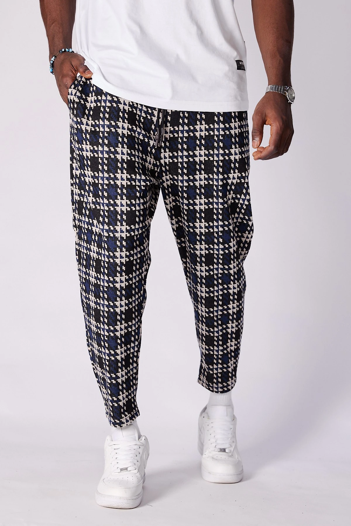 Beli Lastikli Desenli  Baggy Pantolon