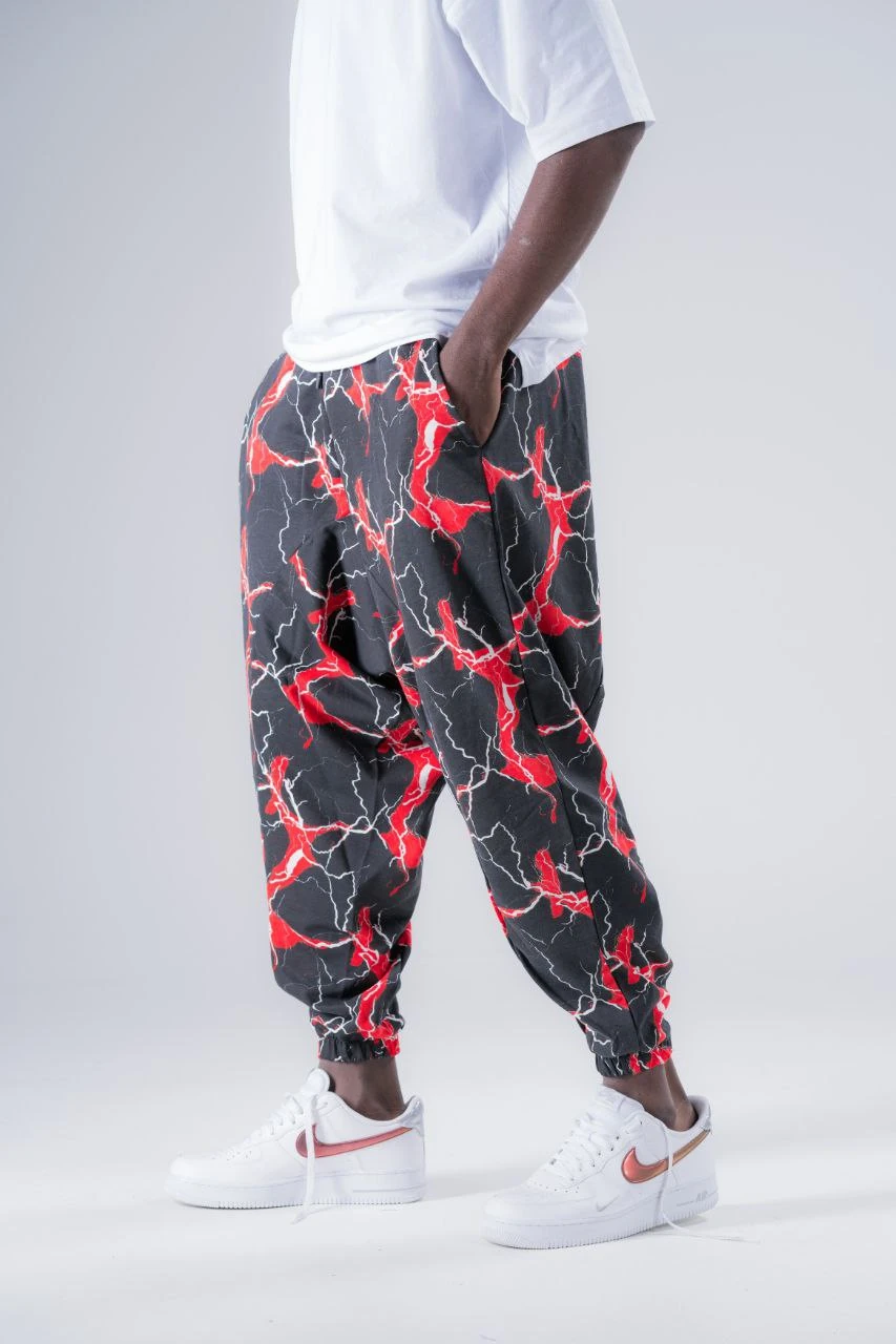 Beli Lastikli Desenli Şalvar