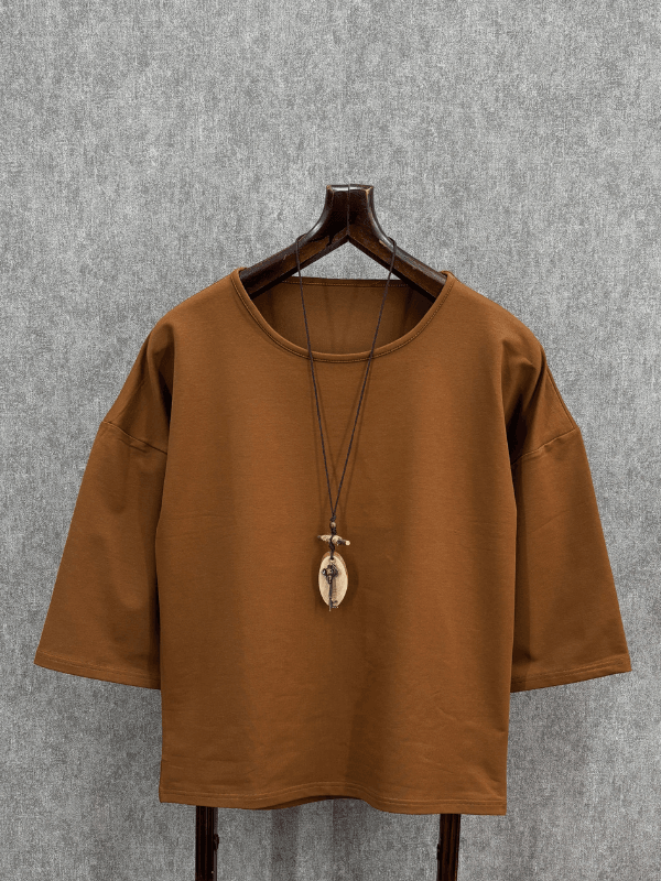 Oversize Kahverengi  Fakir Kol Tshirt