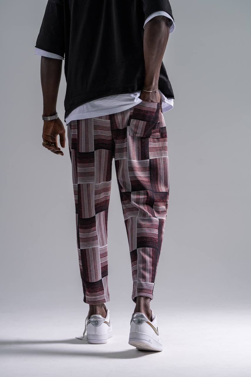 Beli Lastikli Ekoseli Baggy Pantolon 
