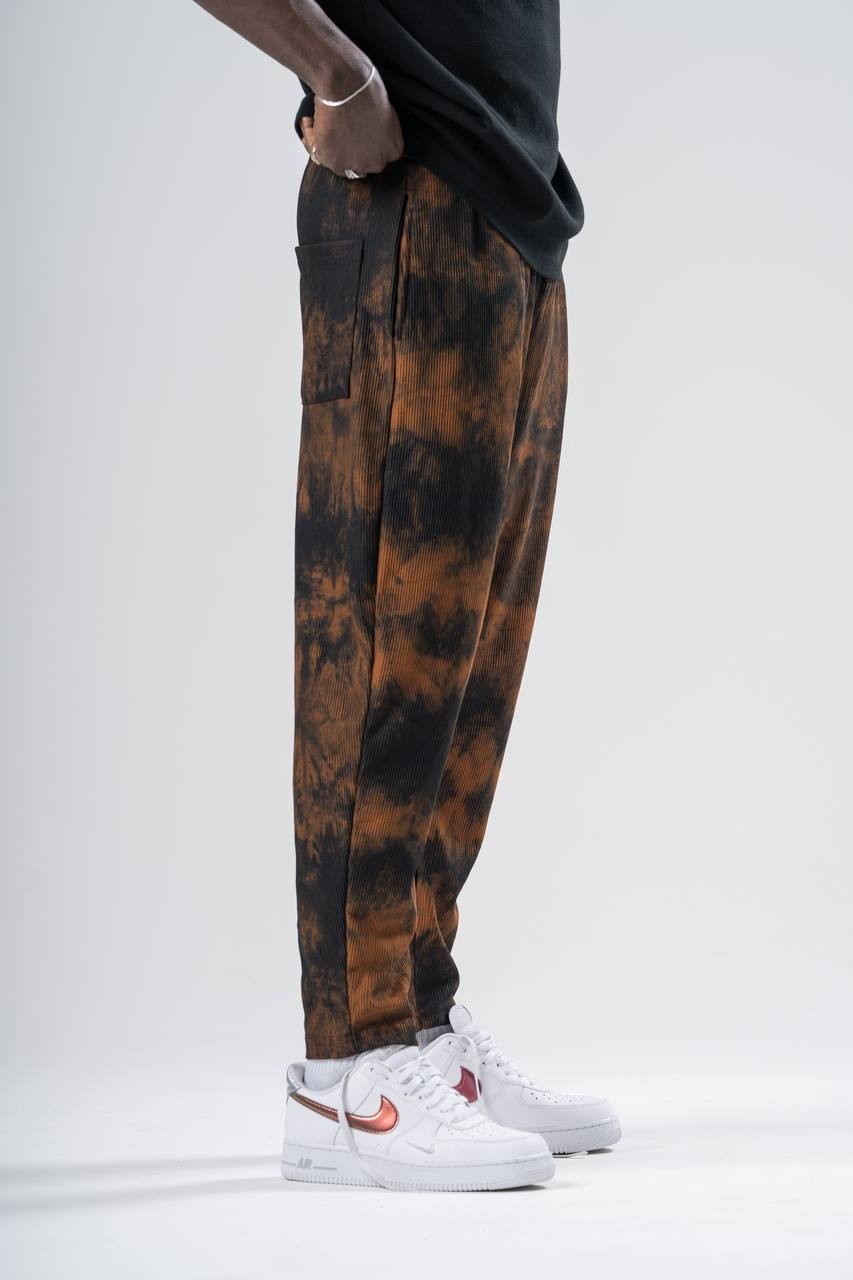 Batik Yıkamalı Beli Lastikli Baggy Pantolon