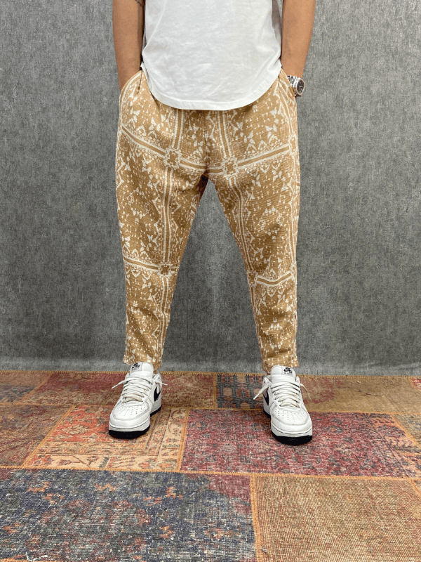 Beli Lastikli Pamuklu Bohem Baggy Pantolon