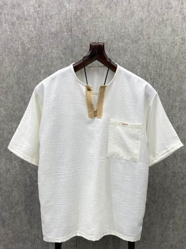 Oversize El İşi Detaylı Bohem Beyaz Tshirt