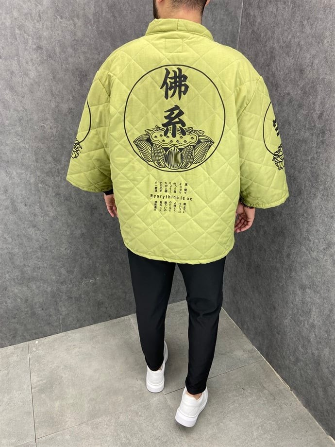 Oversize Fakir Kol  Astarlı Kapitone  Kimono