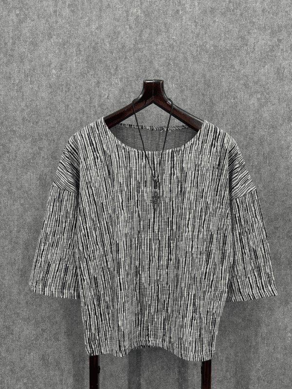 Oversize Bohem Fakir Kol Desenli Tshirt