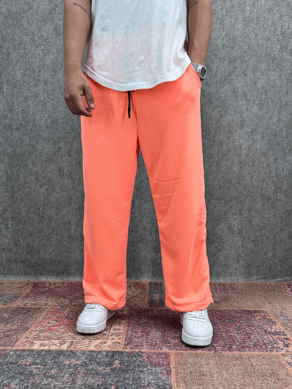 Beli Lastikli Boru Paça Pembe Baggy Pantolon