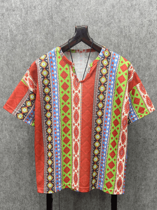 Oversize Bohem Desenli T-Shirt