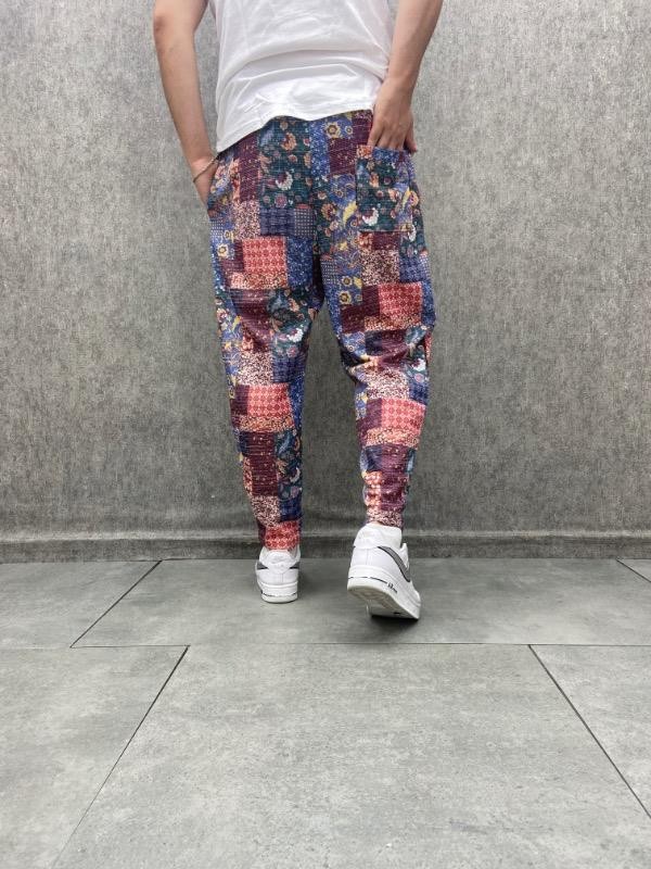 Beli Lastikli Bohem Baggy Desenli Pantolon