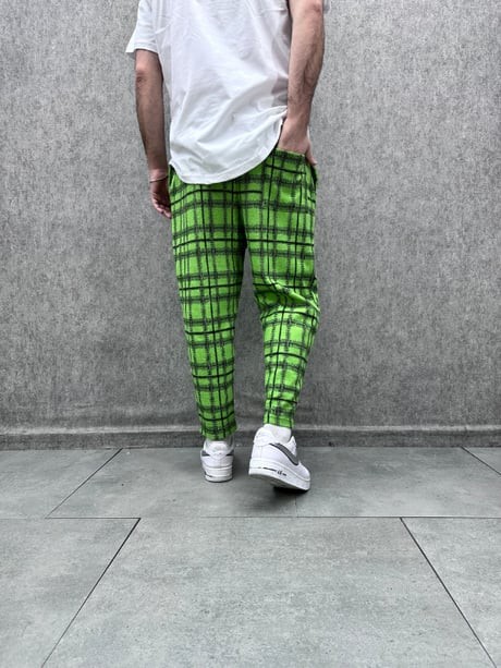 Beli Lastikli Ekoseli Baggy Pantolon