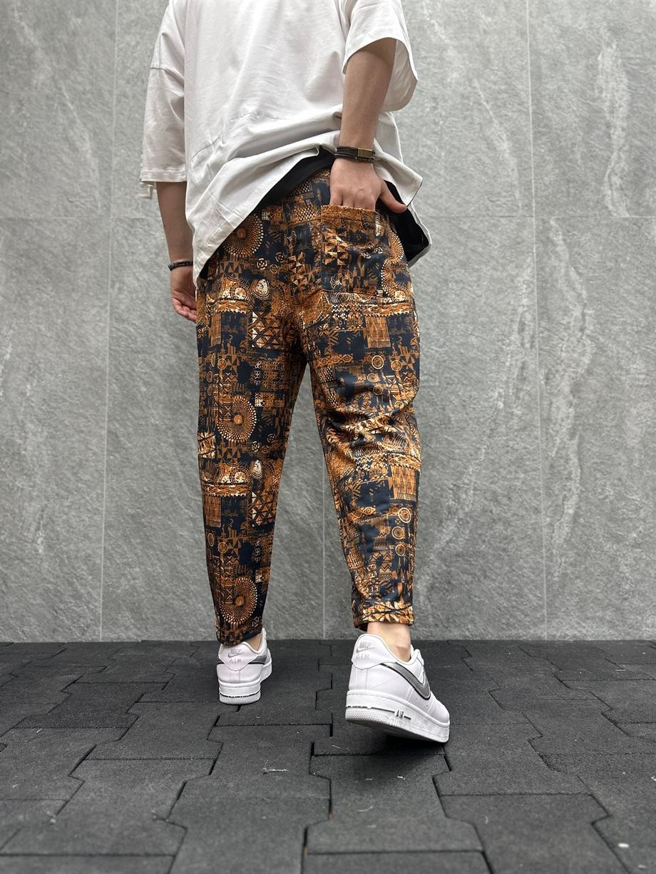 Rahat kalıp Beli Lastikli Bilek Paça Baggy Pantolon