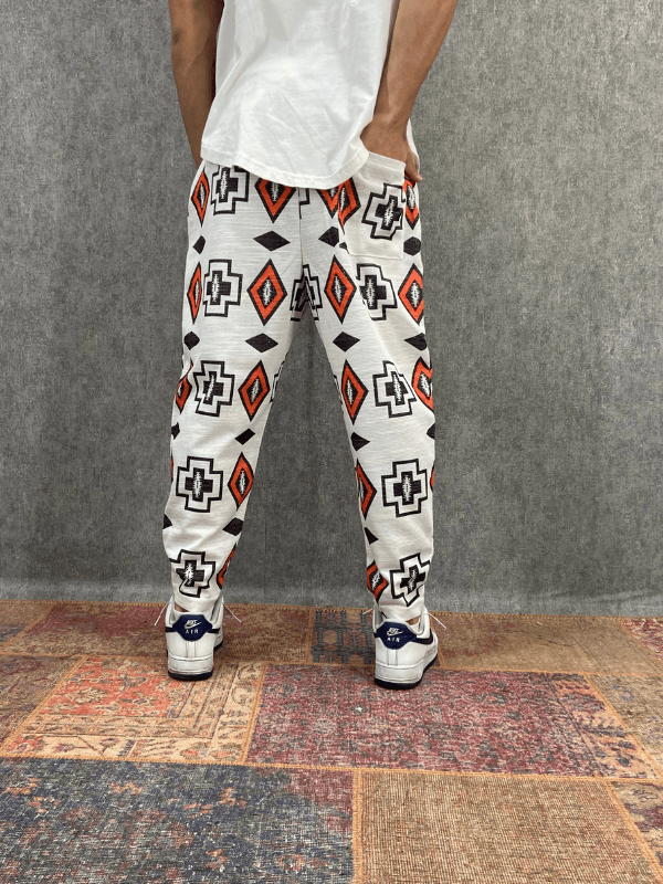 Beli Lastikli Desenli Bohem Baggy Pantolon