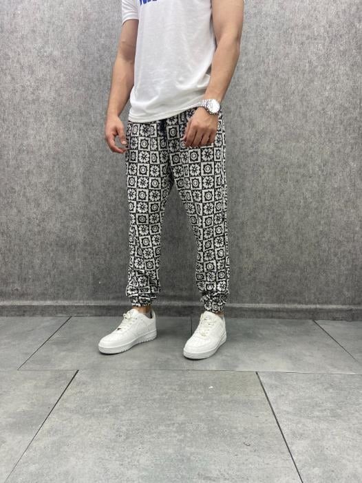 Bel ve Paça Lastikli Bohem Desenli Jogger