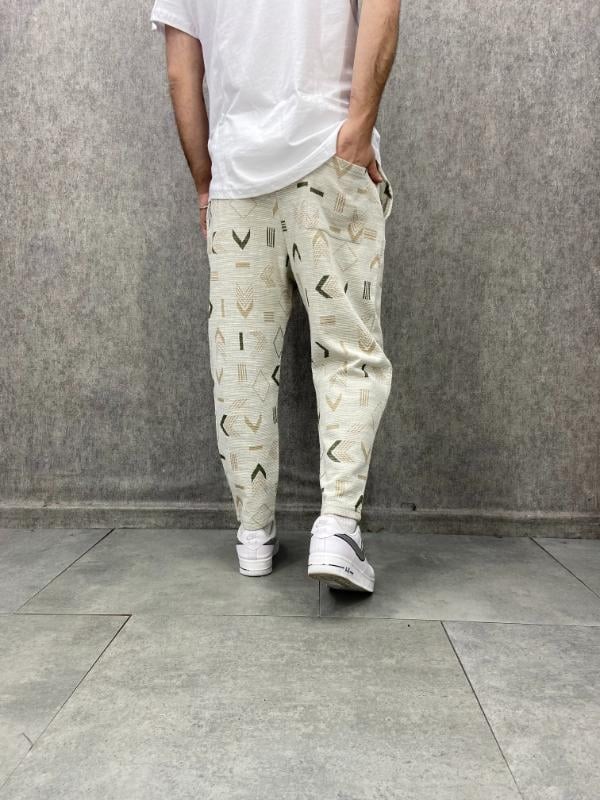 Beli Lastikli Desenli  Baggy Pantolon