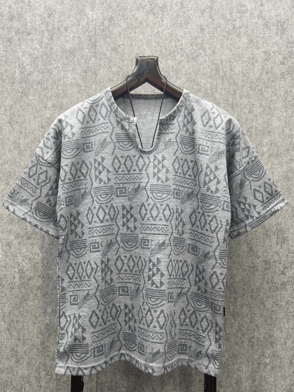 Oversize Bohem Desenli T-Shirt