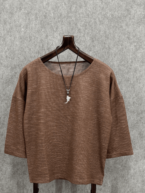 Oversize Kahverengi  Fakir Kol Tshirt