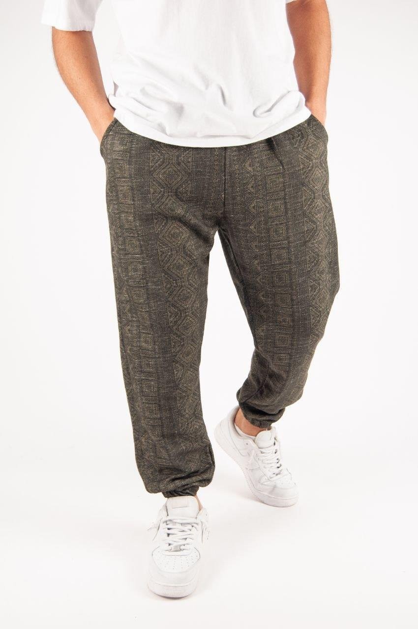 Beli Lastikli Aztek Desenli Jogger