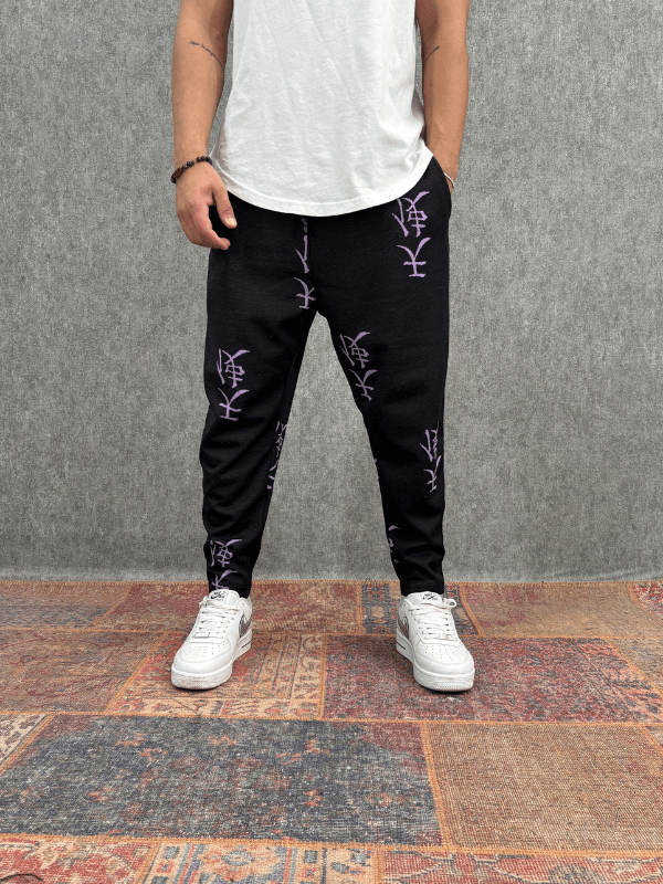 Beli Lastikli Chinese Desenli  Baggy Pantolon 