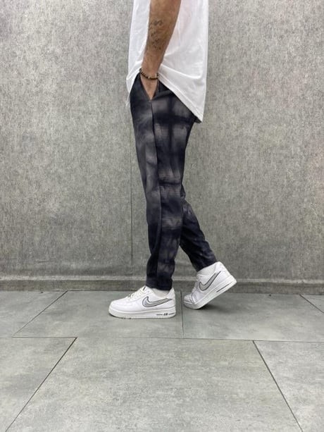 Beli Lastikli Yağ Yıkamalı Desenli  Baggy Pantolon