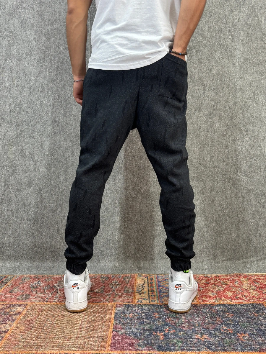 Beli Lastikli  Desenli Jogger