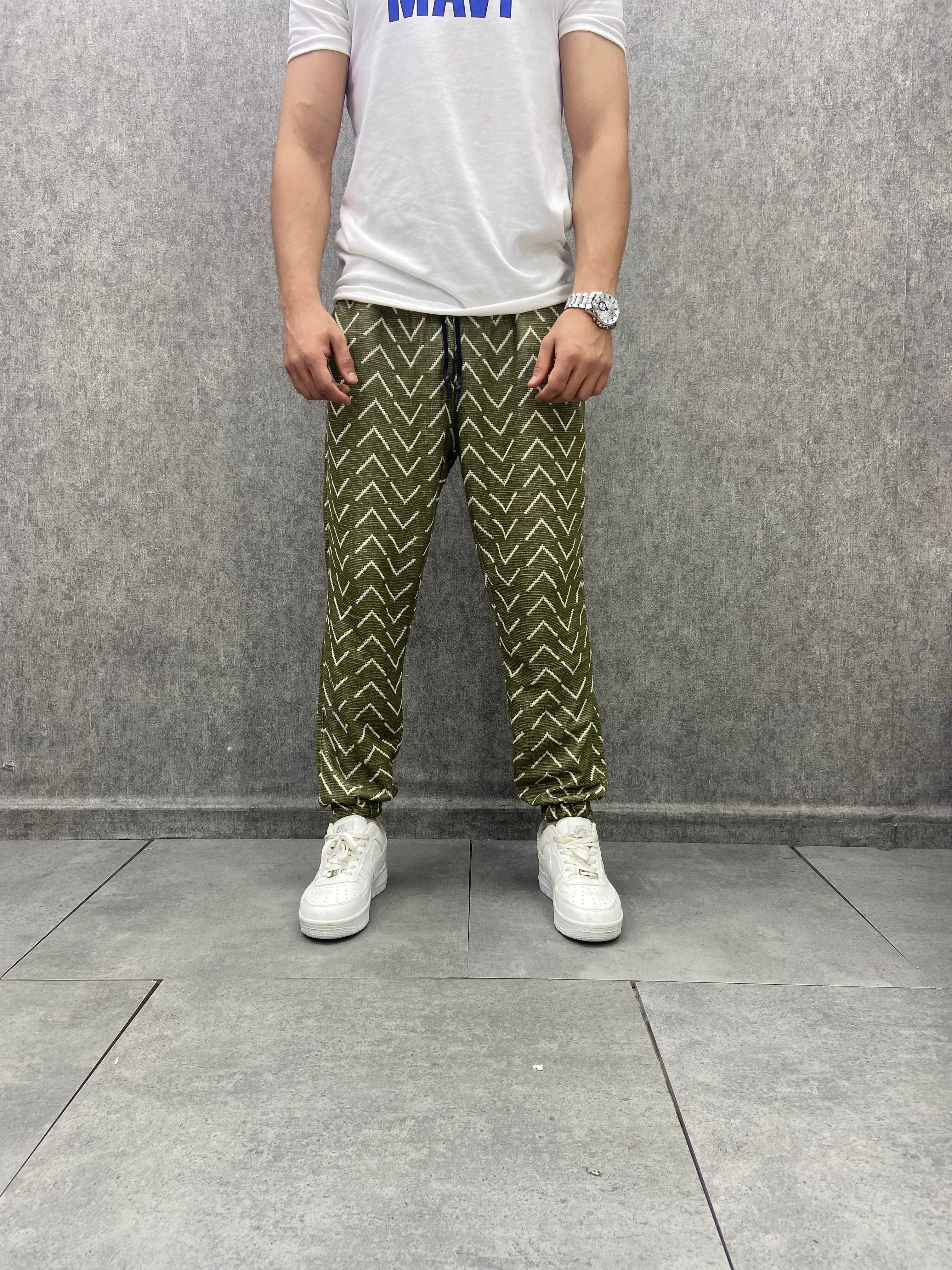 Bel ve Paça Lastikli Bohem Desenli Jogger