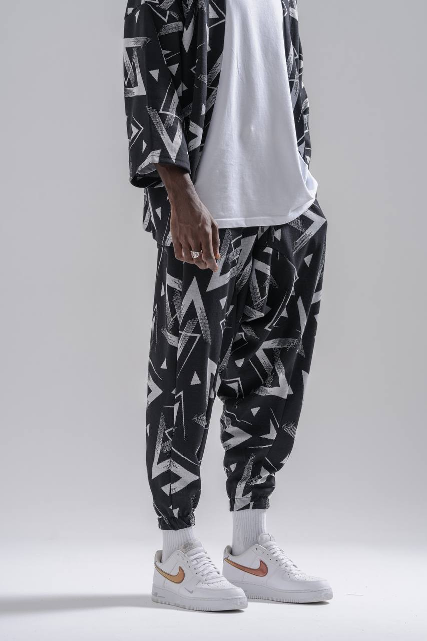  Beli Lastikli Desenli  Şalvar