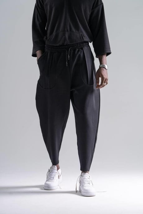 Beli Lastikli Cep Detaylı Siyah Jogger