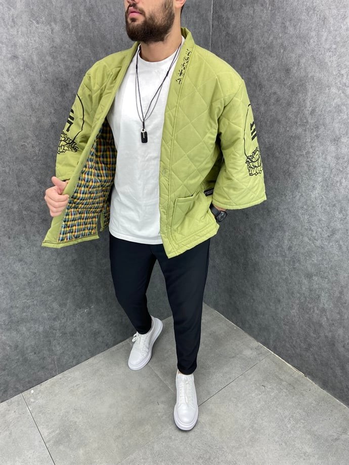 Oversize Fakir Kol  Astarlı Kapitone  Kimono
