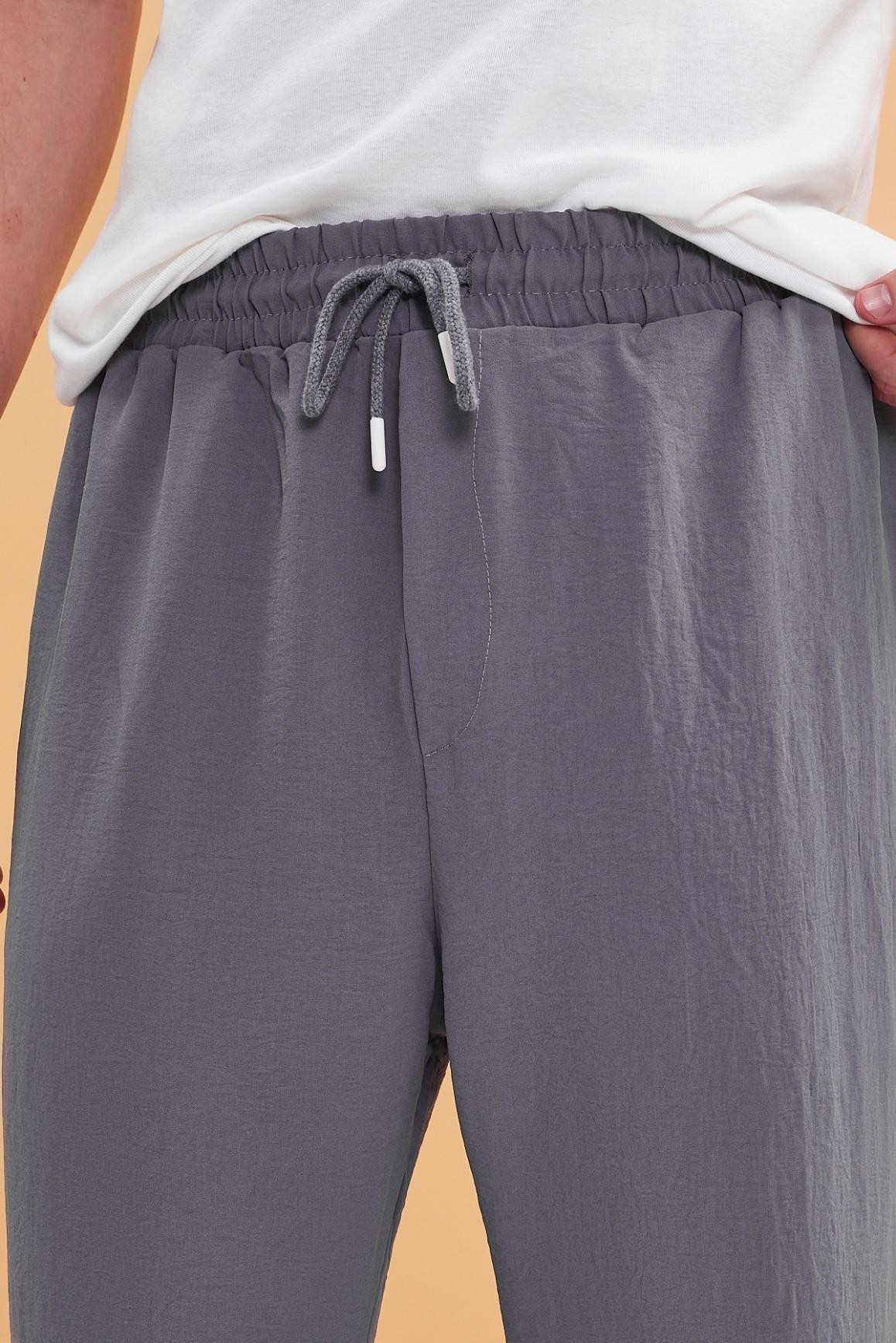Beli Lastikli Viscon Keten Bilek Paça  Pantolon